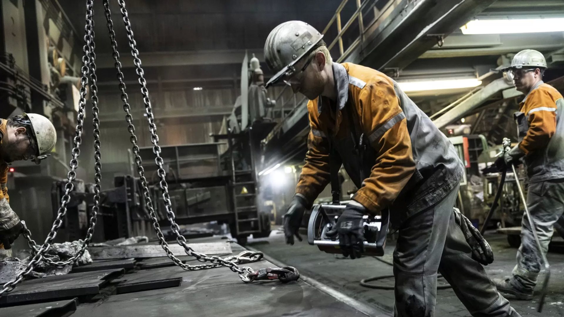 Arbeiter kran stahl sicherheit