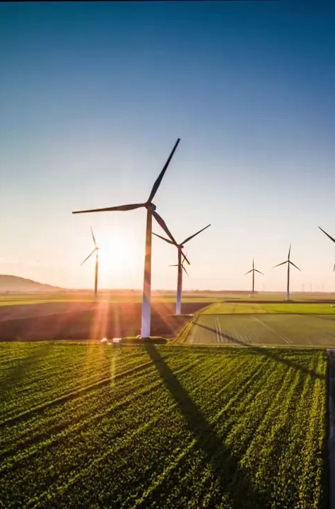 Windpark Windraeder Sonntenuntergang